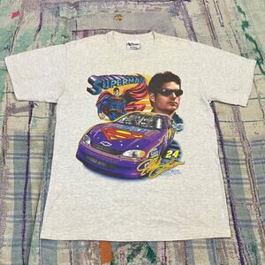 Vintage grey 1999 Jeff Gordon NASCAR Superman tee Large